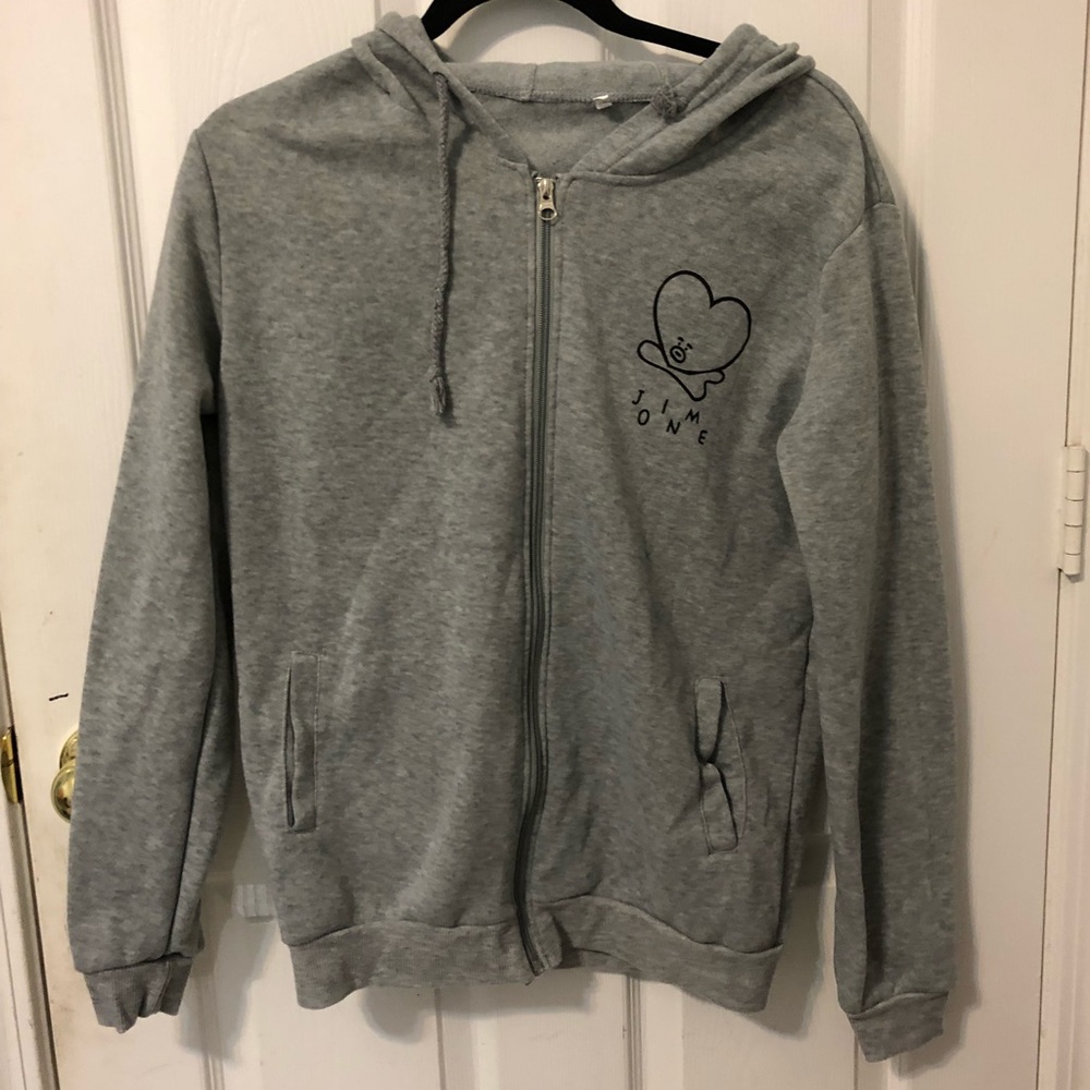 Grey BT21 Zip-Up Jacket